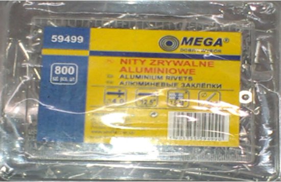 Met klinknagels / 800st. MEGA 4.0x12.5mm