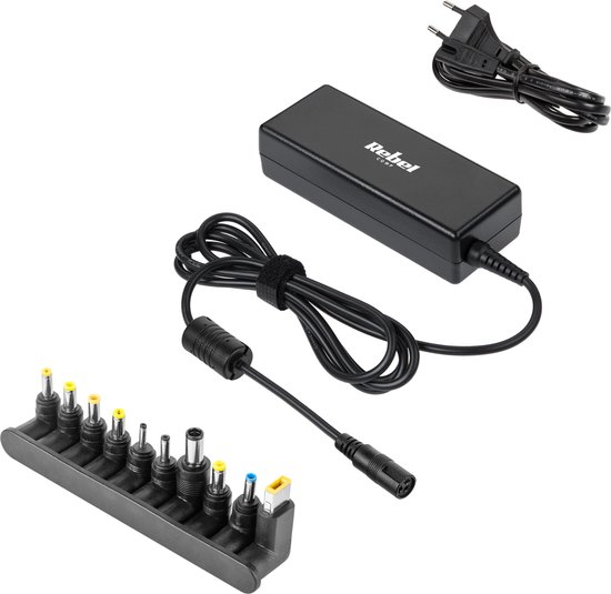 Rebel Serie - Universele Laptoplader - 90W - Automatische Spanningskeuze - 10 Aansluitingen