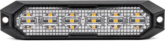 AMiO Stroboscoop Zwaailicht Slanke Amber Grill Mount Flitslicht 6x3W LED R65 R10 12/24V IP6K9K Oranje