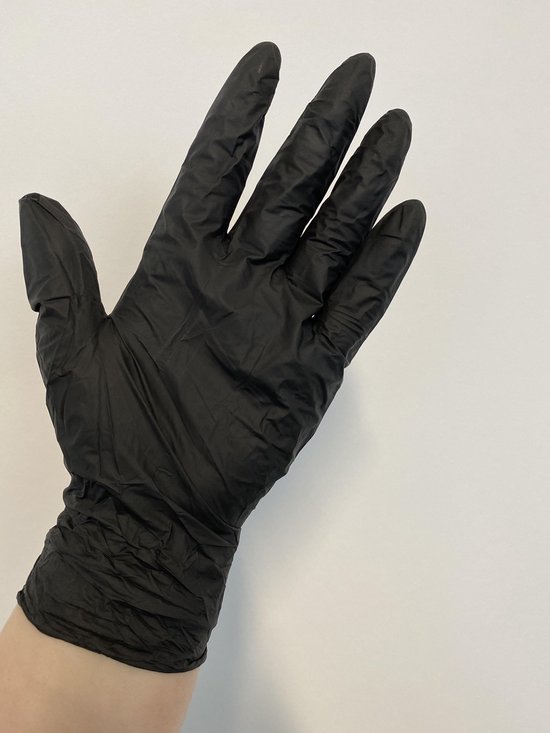 Mercatormedical zwart nitril wegwerp handschoenen, poedervrij, maat L , 100 st.