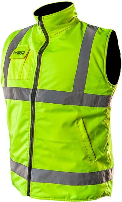 Neo Tools Bodywarmer Reflectie Maat XL Waterproof Reflectie Materiaal Lange Rug Hoge Kraag 100% Polyester Buitenkant 100% Polar Fleece Binnenkant