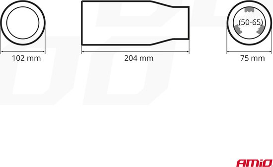 Uitlaat Sierstuk - RVS Verchroomd donker - Diameter 50-65mm