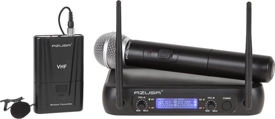 Azusa WR-358LD - Draadloze VHF Microfoon - 2 Kanalen - Hand- en Clipmicrofoon