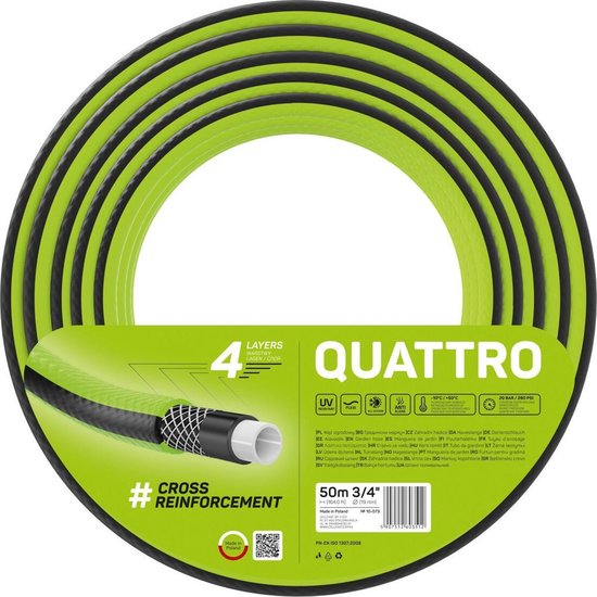 Tuinslang Cellfast Quattro 3/4 - 50m / 4 lagen gevlochten kruisen