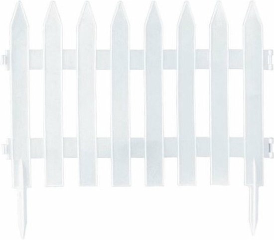 Prosperplast Tuinhekjes - 6x stuks - kunststof - 350 cm - 60 x 40 cm - wit - borderrand - tuinafscheiding