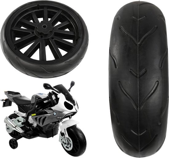 Achterwiel - voor elektrische kindermotor - BMW S1000 - zwart