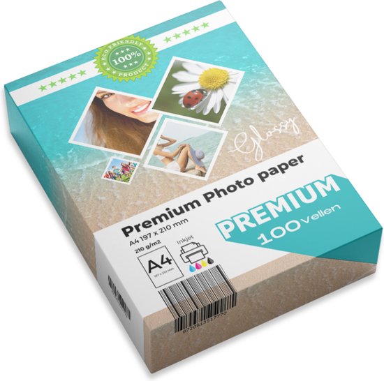 120 Vellen - Mega Pack Maxenza Glossy Fotopapier A4 210g/m² - Wit - FSC Gekeurd - Duurzaam & Hoogwaardig voor Perfecte Afdrukken