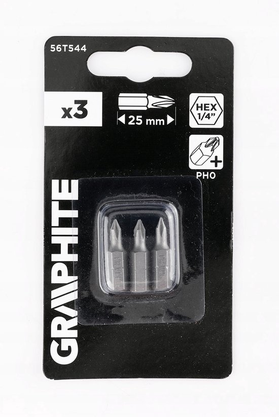 GRAFIET PH0 Schroefbits 25mm - 3 stuks