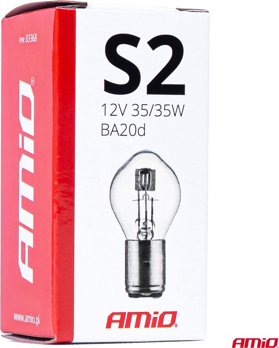 AMiO BA20D Halogeen 12V 35W S2 Wit [Koplamp -Dagrijverlichting]