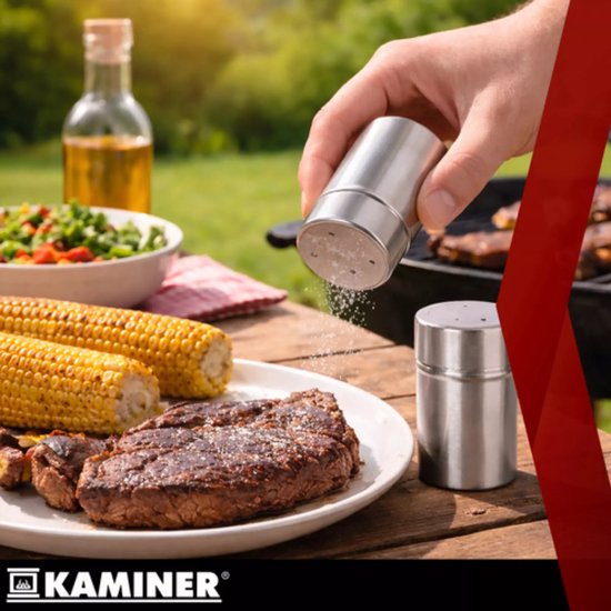 Kaminer Complete barbecue gereedschapset 26 delig met rvs grilltools, steakmessen, spiesen en aluminium opbergkoffer