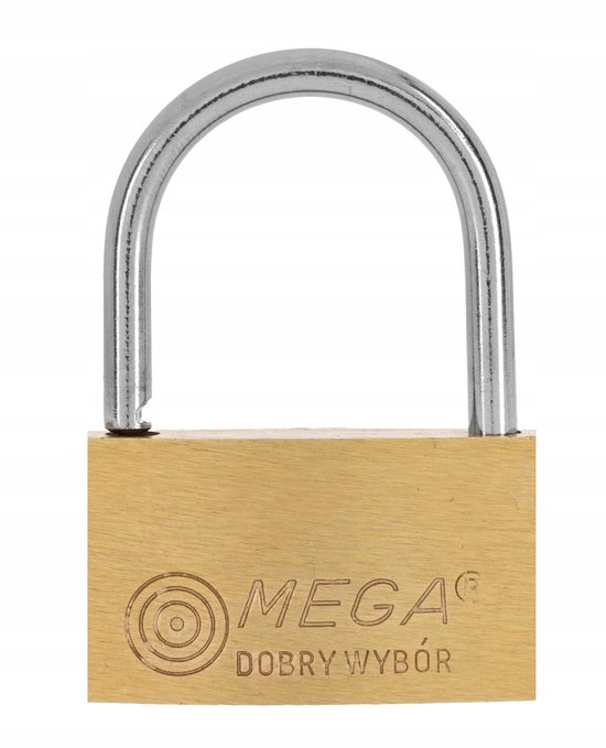 Mega Messing Hangslot 20mm met 3 Sleutels - Compact en Duurzaam