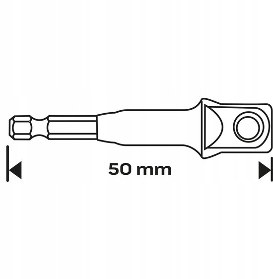 NEO TOOLS Adapter 1/4" HEX naar 1/2" Vierkant - 50mm