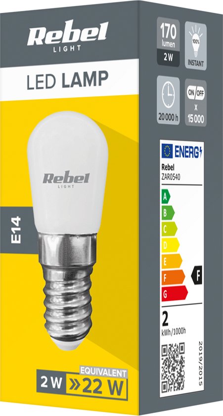 Rebel Serie - LED Lamp voor Koelkast en Afzuigkap - 2W - 4000K - 230V