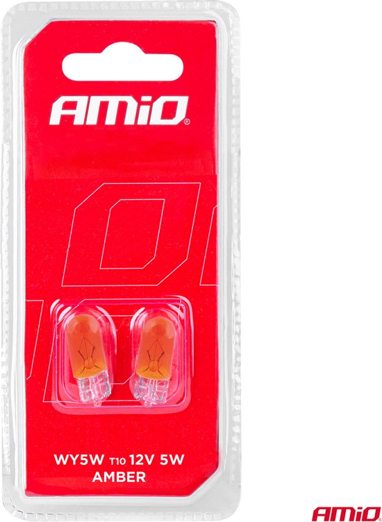 AMiO T10 Oranje Halogeen Verlichting 30 lumen W2.1x9.5d (set) [Knipperlicht - Richtingaanwijzer]