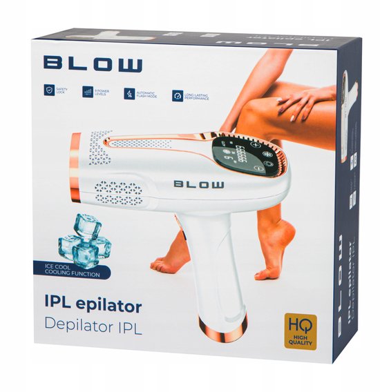IPL Blow lichtontharingsapparaat, Ice Cool-functie, 9 vermogensniveaus, ingebouwd UV-filter, automatische flitsmodus, langdurige effectiviteit, 44-480#