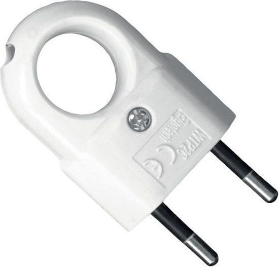 Elgotech WTP2C - Platte Stekker - Zonder Aarding - Wit