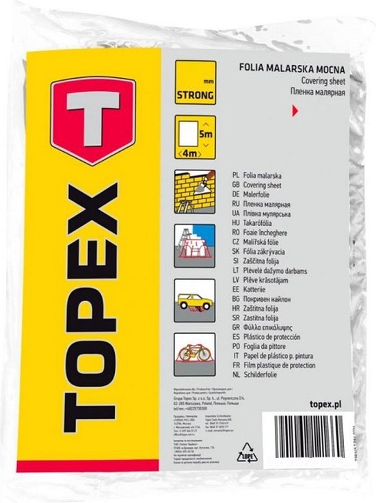 Topex Afdekfolie dikte 0,007mm (4x5m)
