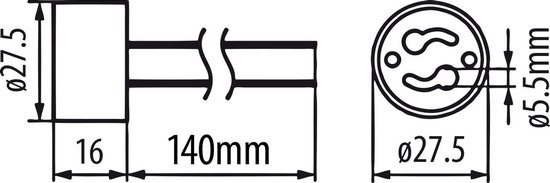 Maclean MCE428 GU10 keramische sokkel keramische fitting fitting van keramiek voor halogeen en led 14 cm kabel 250 volt, 2 A (1 stuks)