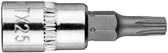 Torx TX25 bit Dop 1/4", kort, 37 mm