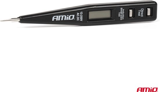 AMiO Voertuig Voltage Circuit Tester Spanningsmeter Spanningszoeker 12-250V Detector Zwart