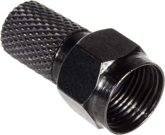 Plug F-satelliet professioneel 6.8mm RG5.9, RG6 zwart nikkel Maclean TV-system MCTV-903