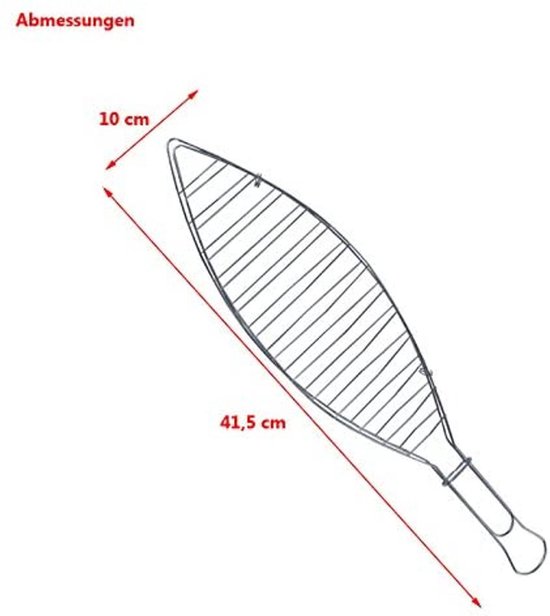 Master Grill Party - Grillrooster voor vis Verchroomd staal 41cm
