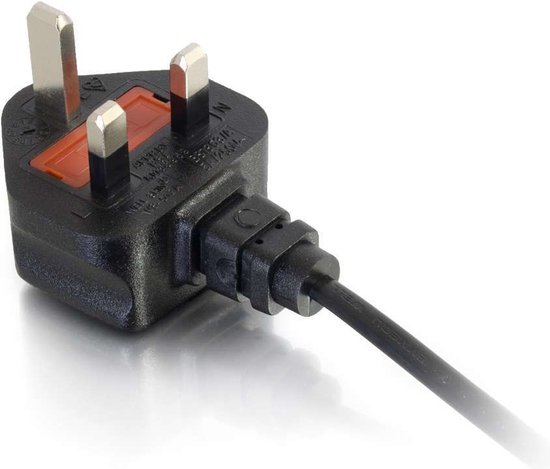C2G 1 m Engelse niet-geaarde voedingskabel (BS 1363 naar IEC 60320 C7)