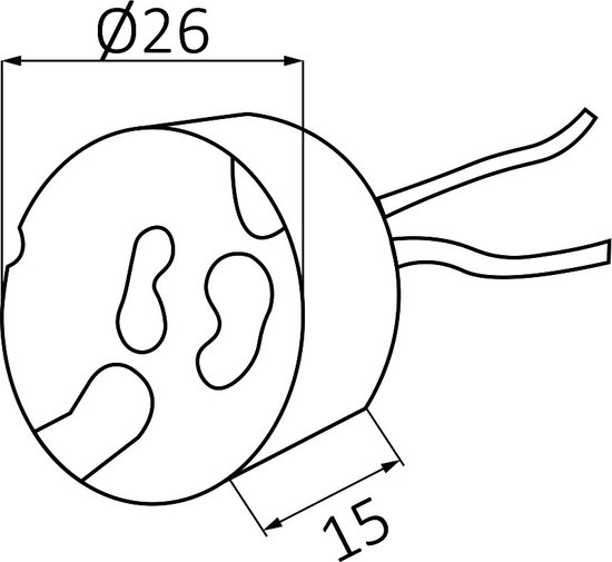 Ceramic fixture  GU10 fitting - connector + 15 cm snoer - Set van 50 stuks