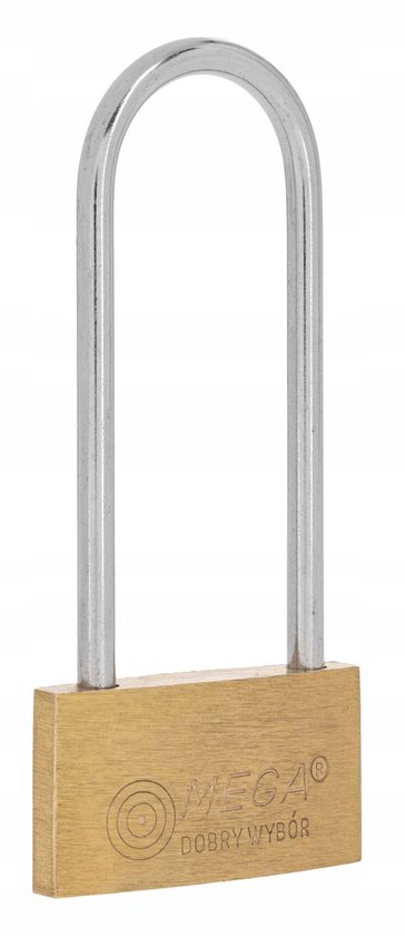 MEGA Messing Hangslot met Lange Beugel 40mm - 3 Sleutels