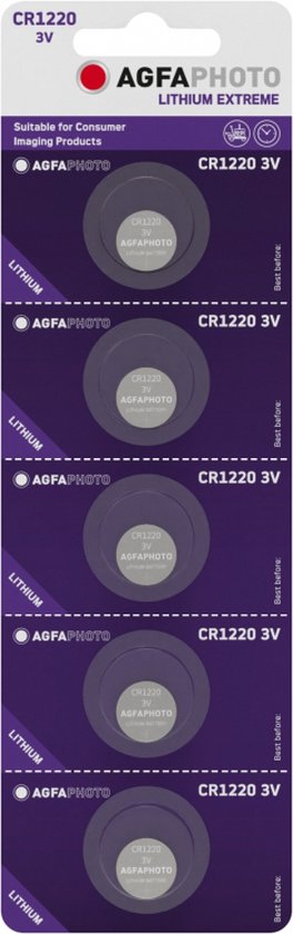 CR1220 Knoopcel Lithium 3 V AgfaPhoto 5 stuk(s)