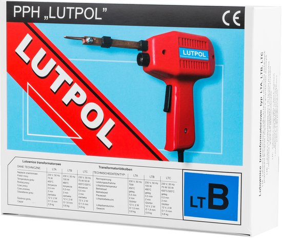 Lutpol LT-B Serie - Transformator Soldering - 100W - Ergonomische Greep - Puntverlichting