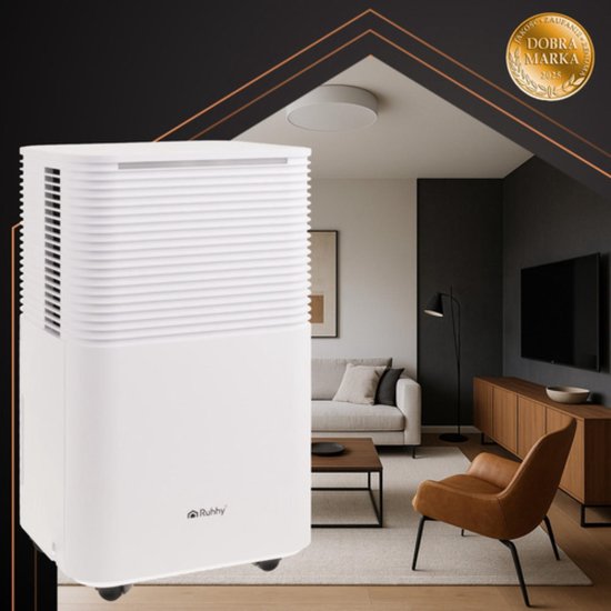Ruhhy Dryzix 500 luchtontvochtiger 12L – stille WiFi ontvochtiger met display en automatische functies