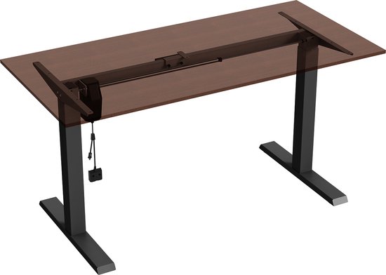 Ergo Office - Zit-sta bureau - Elektrisch in hoogte verstelbaar bureau max hoogte 123cm - max 70 kg | Zonder tafelblad - Zwart