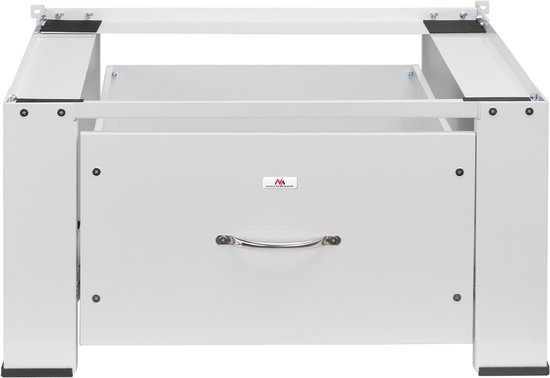 Maclean - Wasmachine Verhoger - Sokkel voor wasmachine/droger met lade - Wasdrogeronderstel - max. belasting 150kg, wit, MC-117 W