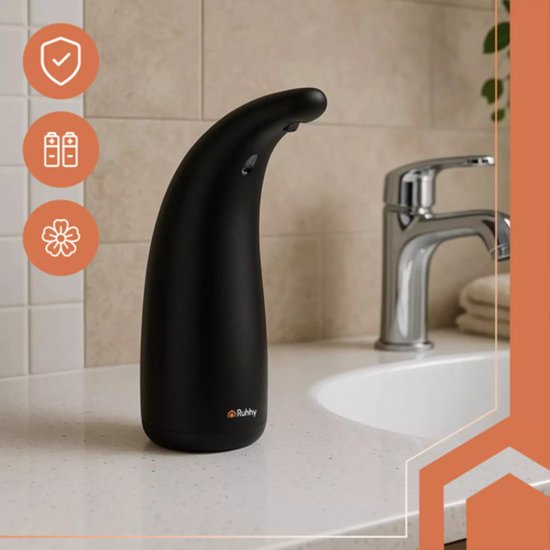 Ruhhy touchless zeepdispenser zwart – 300 ml sensorbediening