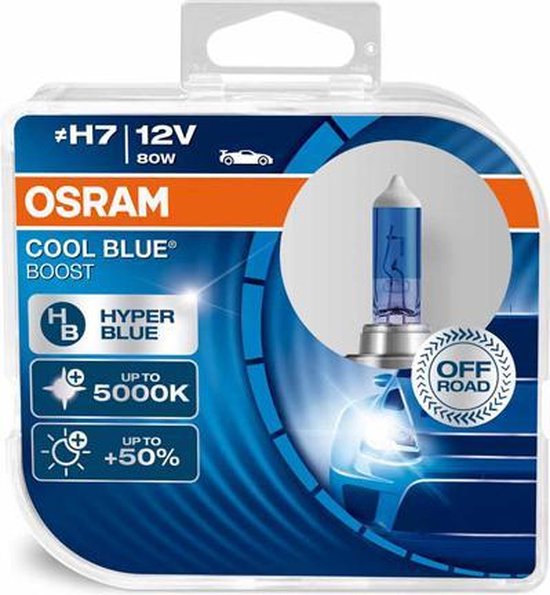 Osram Halogeenlamp H7 12V 80W - Wit/IJsblauw 5500K Intens - Cool Blue Boost - Set 2 stuks