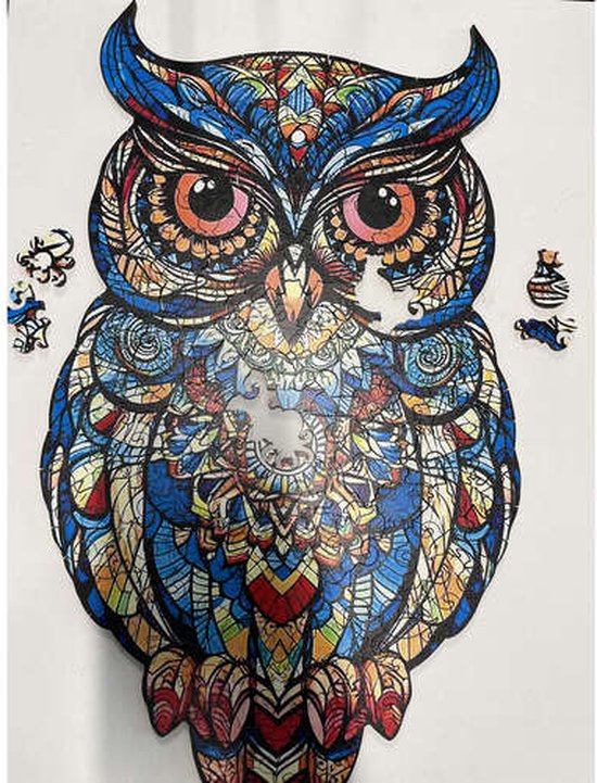Kruzzel Houten Uilen Puzzel – 177 Stukken – Kleurrijke Decoratieve Puzzel