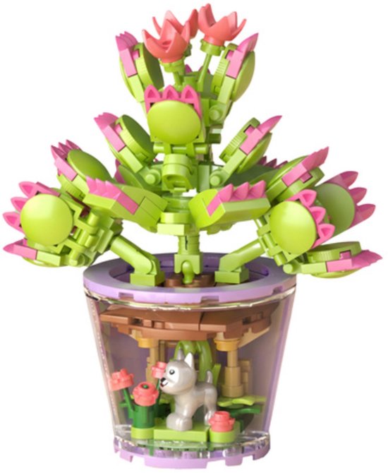 Ruhhy Creatieve bloemen bouwblokken 172 stuks – educatieve en kleurrijke 3D bouwset voor kinderen