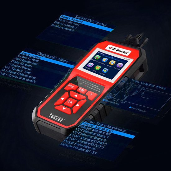 Konnwei KW850 Serie - Diagnostische Scanner - Multi-voertuig Compatibiliteit - OBD2 - Meertalige Interface