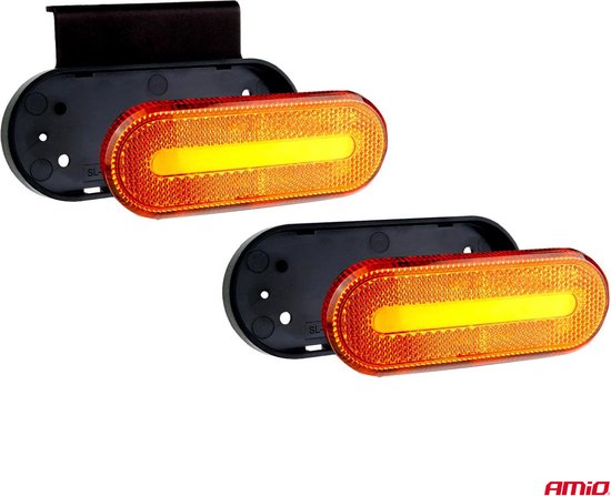 AMiO LED Zijmarkeringslicht Waarschuwing Signaal - Oranje (1 stuk) [Markeringslicht - Gevarenlicht - Voorlicht - Richtingaanwijzer]