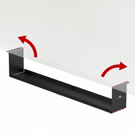 Maclean - Compacte kabelgoot voor onder het bureau, max. belasting 5kg, zwart, MC-107 B