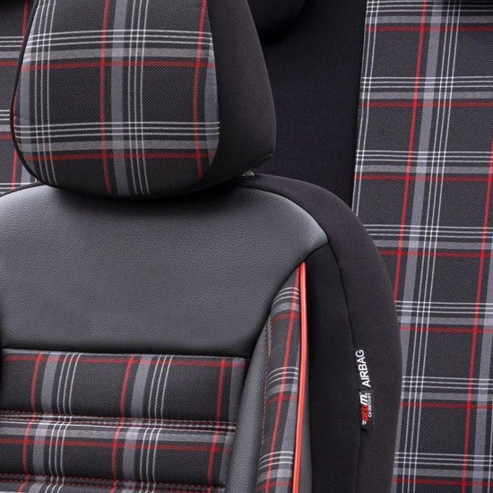 Otom Stoelhoezenset Sports 5 Mm Textiel Zwart/rood 11-delig