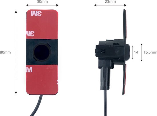 AMiO Parkeerhulpsysteem LED COB 4 sensor zwart binnenmontage 165mm