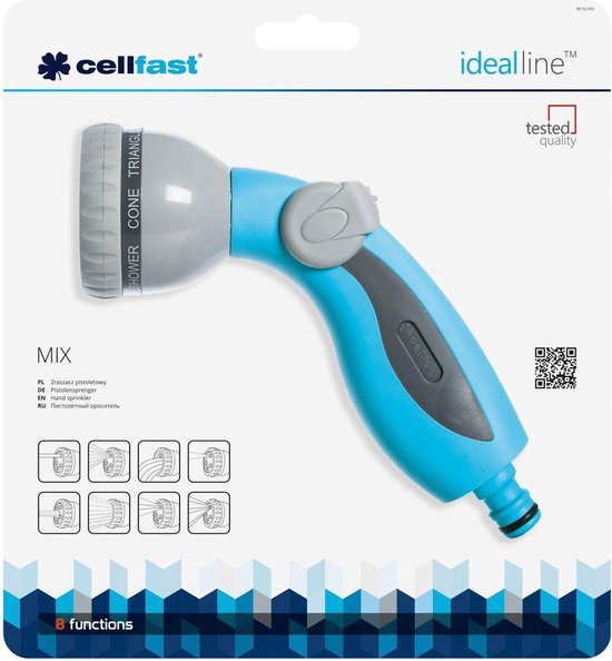Pistoolsproeier 8 functie Cellfast Mix Ideaal - blauw