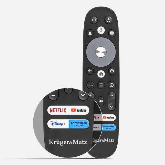 Krüger&Matz Google TV - Afstandsbediening - Ergonomisch - Spraakbesturing - Compatibel