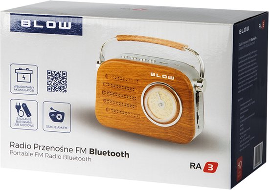 Blow - Radio - Draagbare analoge AM/FM Bluetooth-radio RA3 batterij en netvoeding