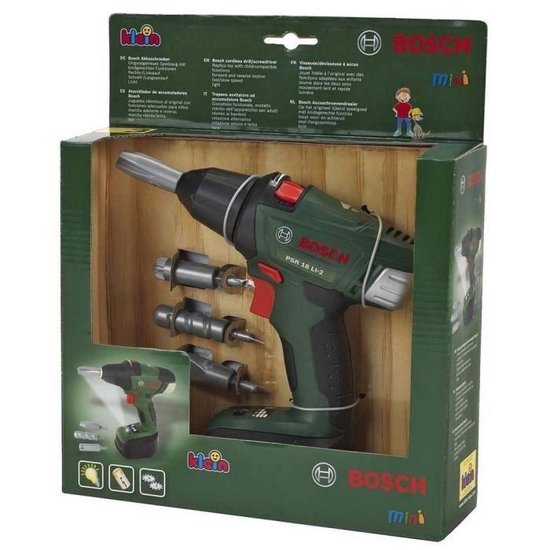 Klein Toys - Bosch mini draadloze speelgoed boor - Speelgoed gereedschap - groen