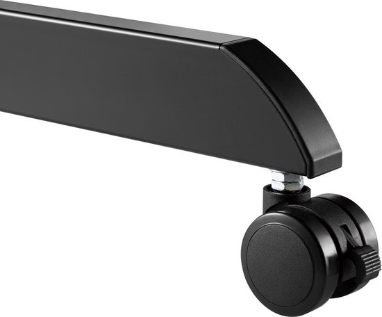 Maclean MC-903 In hoogte verstelbare laptoptafel met wielen en één lade Zit-sta-bureau In hoogte verstelbaar tot max. Maximaal 113 cm. 8 kg (zwart)
