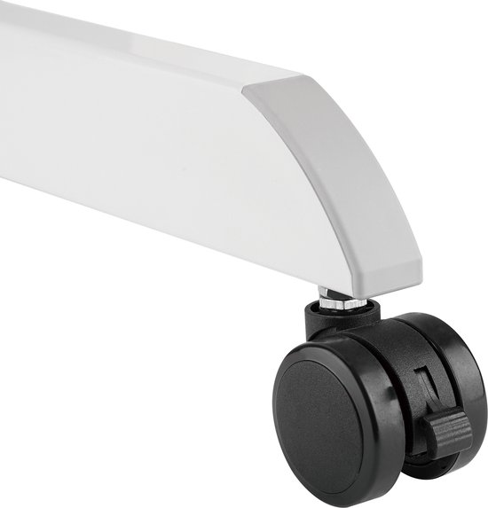 Maclean - Laptoptafel met wielen | Zit-sta bureau in hoogte verstelbaar tot maximaal 113cm 30 graden kantelbaar | Wit