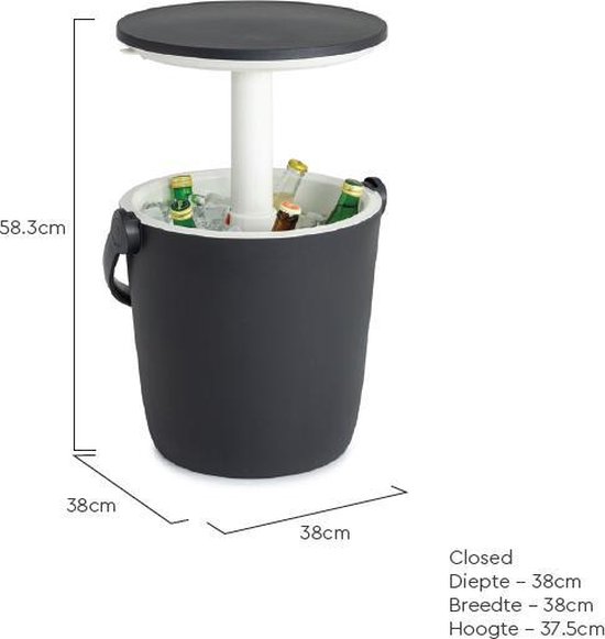 Keter Gobar Bijzet Tuintafel - 38x38x37,5cm - Antraciet
